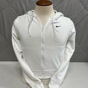 Xs white zip up Nike hoodie